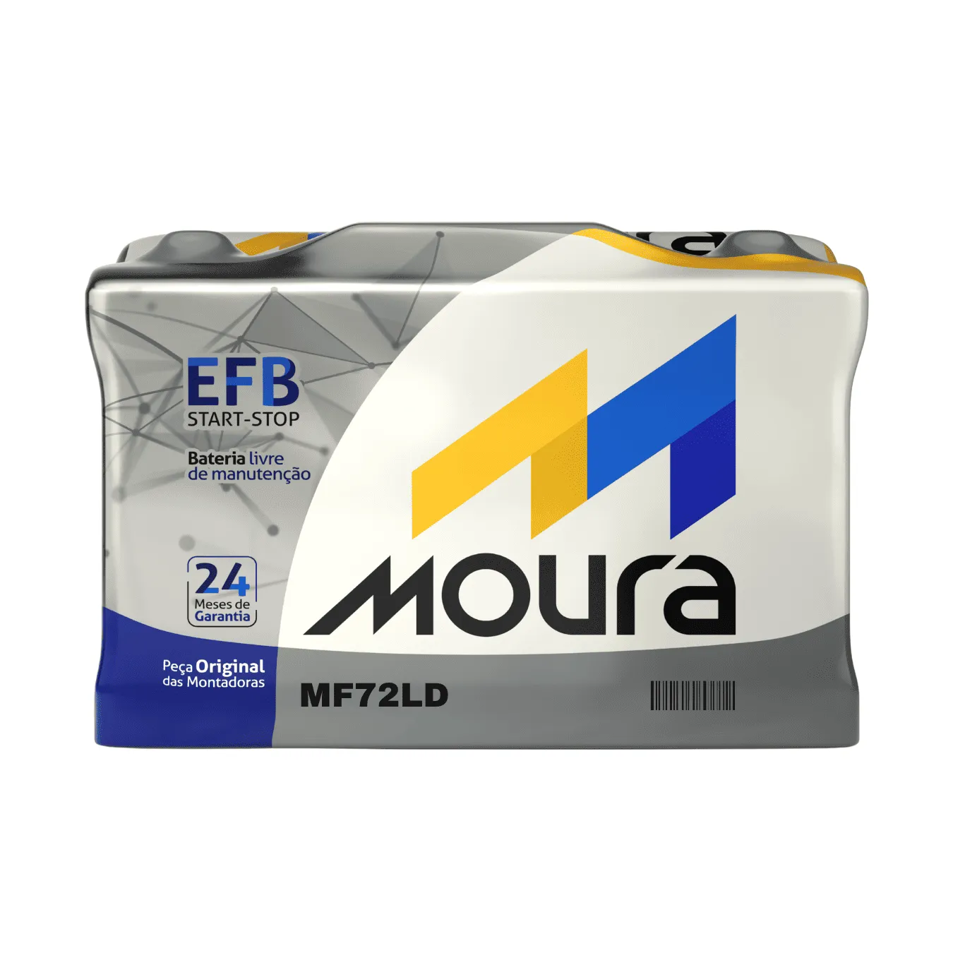 Bateria Moura EFB 72Ah Start-Stop original em estoque em Americana SP